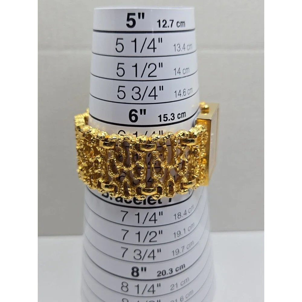Lone Star Texas Rhinestone Map Quartz Gold Tone Nugget Watch Western New Battery